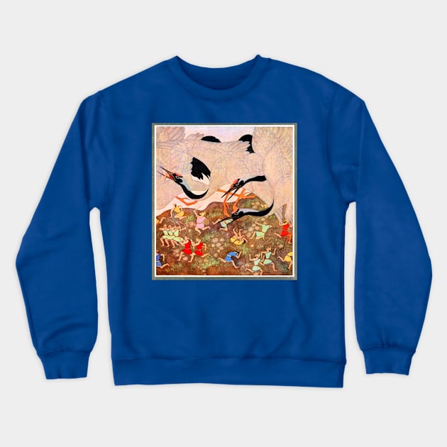 The Pygmies and the Cranes - Edmund Dulac, Tanglewood Tales Crewneck Sweatshirt by forgottenbeauty